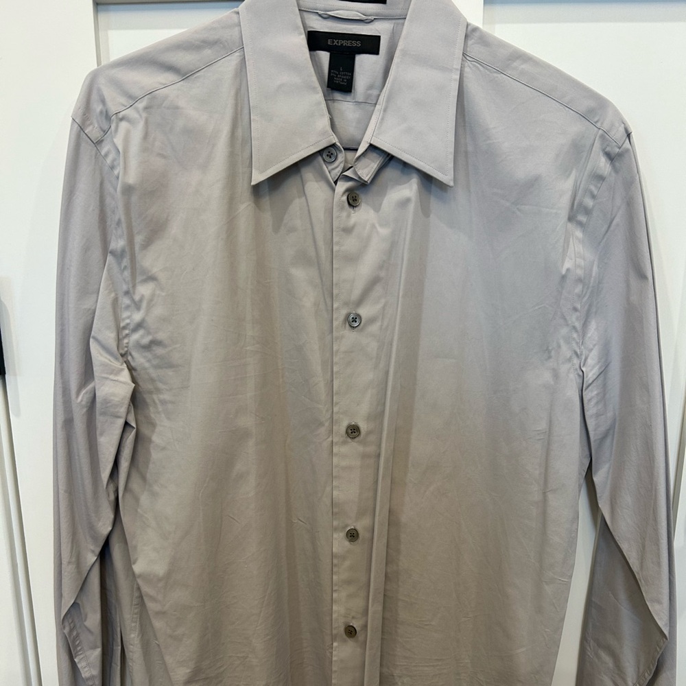 Men's Gray Dress Shirt | Express Size Large